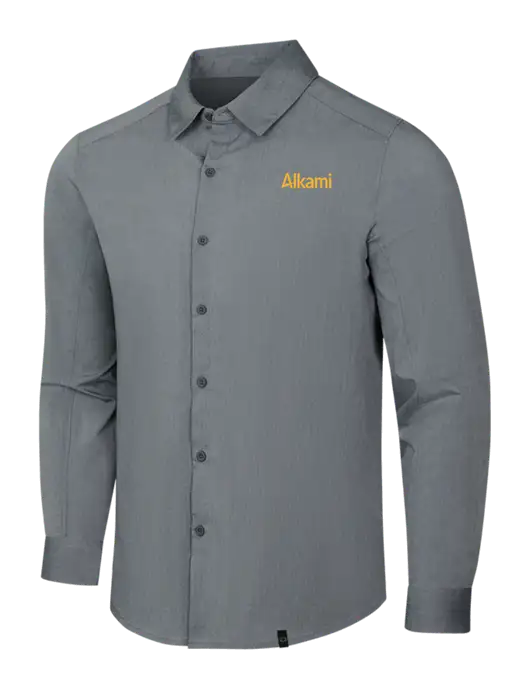 OGIO Medium Grey Heather Commuter Woven Shirt w/Alkami Logo