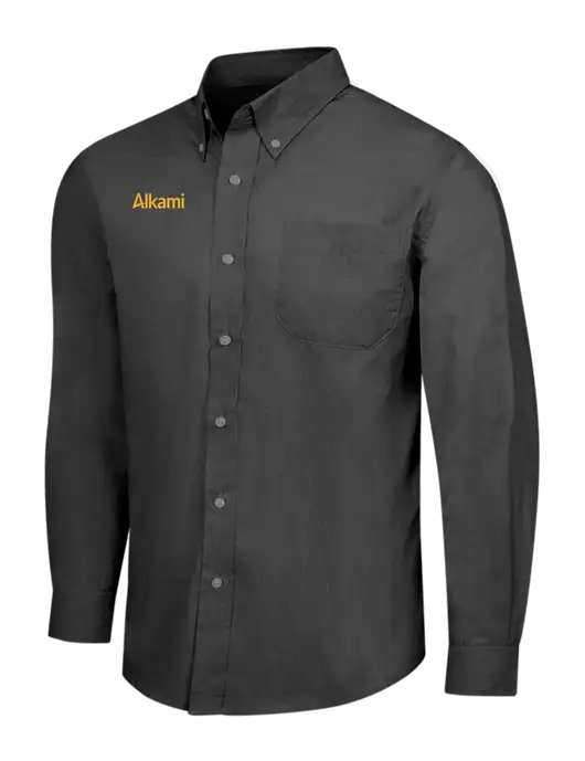 Soft Black Crosshatch Easy Care Shirt w/Alkami Logo