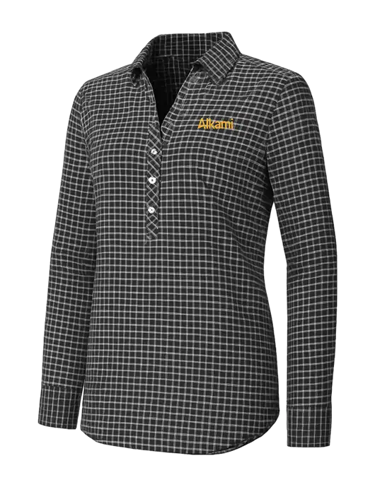 Womens Dark Grey/White City Stretch Shirt w/Alkami Logo