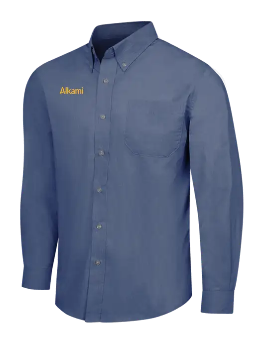 Light Navy Crosshatch Easy Care Shirt w/Alkami Logo
