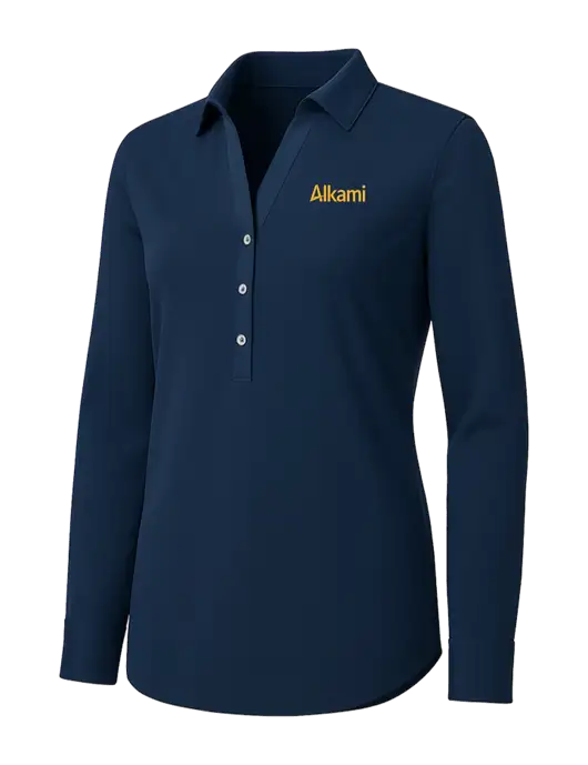 Womens Navy City Stretch Shirt w/Alkami Logo