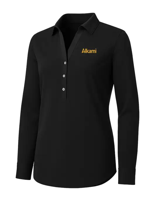 Womens Black City Stretch Shirt w/Alkami Logo