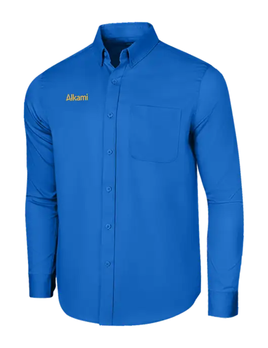 Long Sleeve Royal Blue Superpro React Twill Shirt w/Alkami Logo