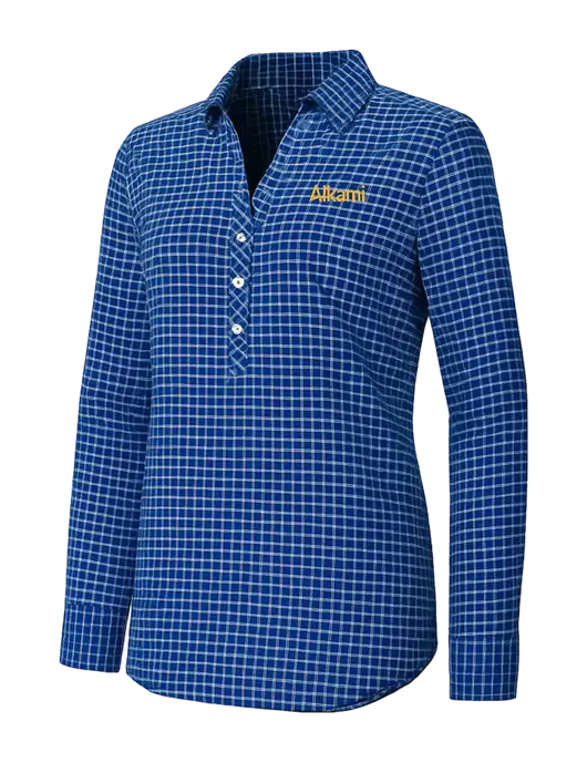 Womens Navy/White City Stretch Shirt w/Alkami Logo