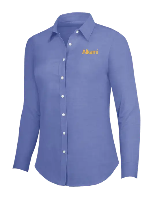 Navy Womens SuperPro Oxford Shirt w/Alkami Logo