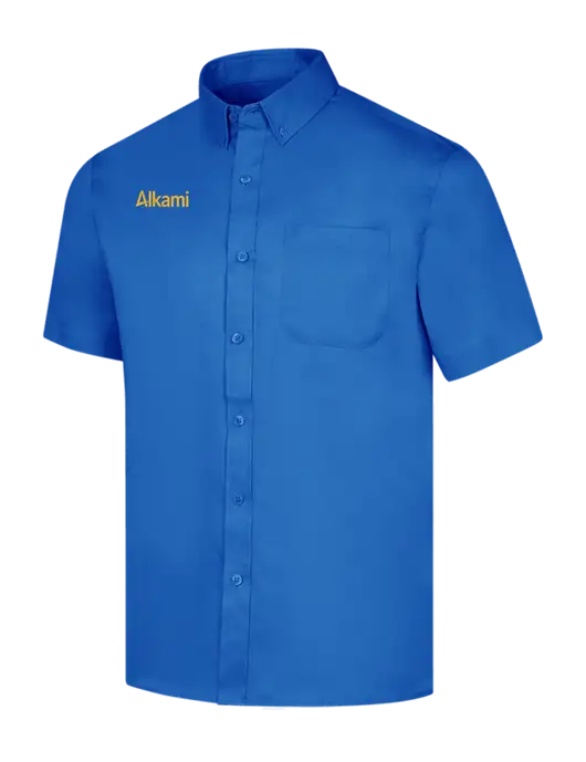 Short Sleeve Royal Blue Superpro React Twill Shirt w/Alkami Logo