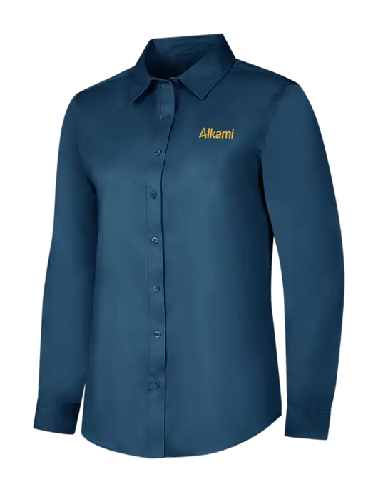 Light Navy Womens Long Sleeve Superpro React Twill Shirt w/Alkami Logo