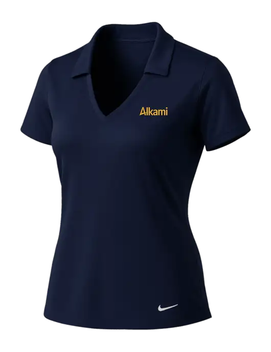 NIKE Dark Navy Womens Dri-Fit Vertical Mesh Polo w/Alkami Logo