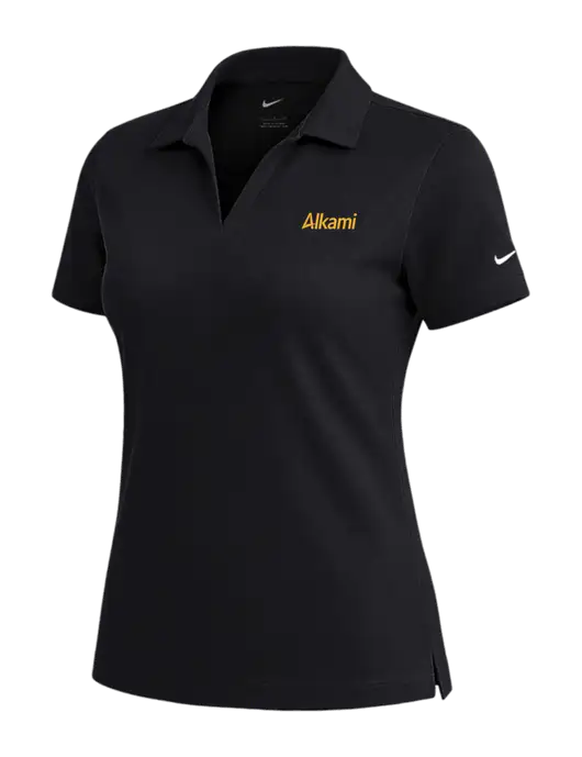 NIKE Black Womens Dri-Fit Micro Pique Polo w/Alkami Logo
