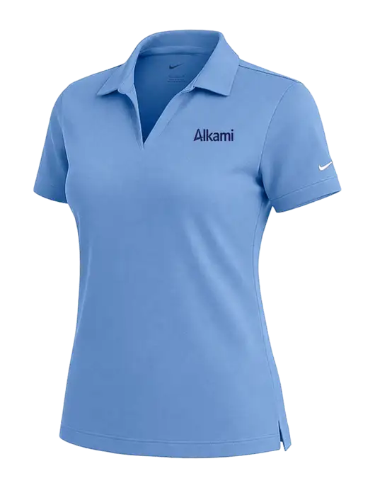 NIKE Carolina Blue Womens Dri-Fit Micro Pique Polo w/Alkami Logo