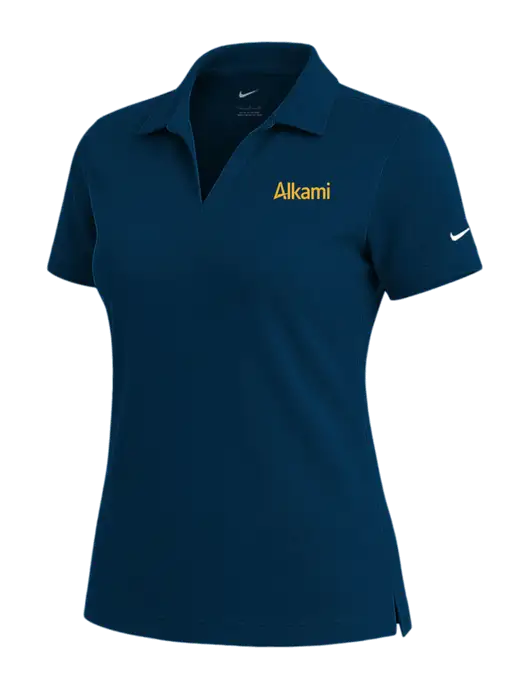 NIKE Navy Womens Dri-Fit Micro Pique Polo w/Alkami Logo