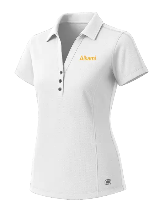 OGIO Womens White ONYX Polo w/Alkami Logo