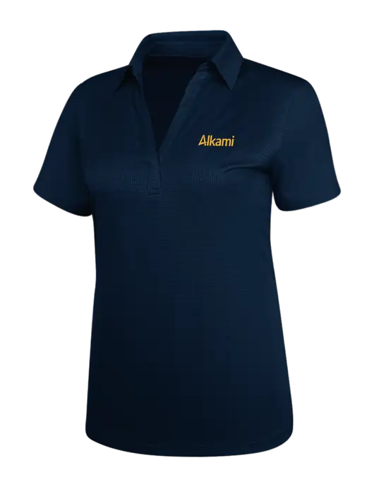 Navy Womens Performance Fine Jacquard Polo w/Alkami Logo