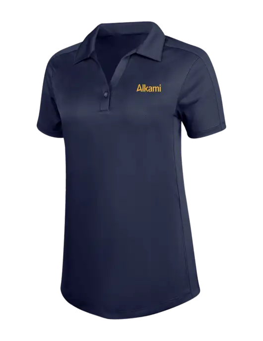 Womens Dark Navy Diamond Jacquard Polo w/Alkami Logo
