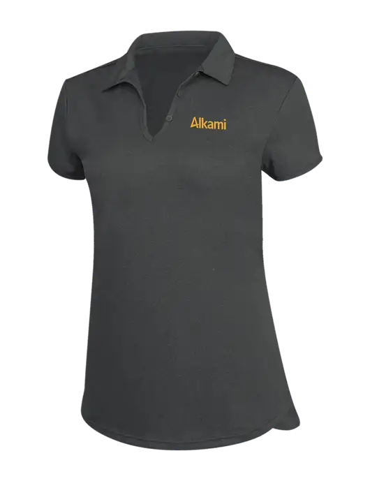 Womens Charcoal Trace Heather Polo w/Alkami Logo