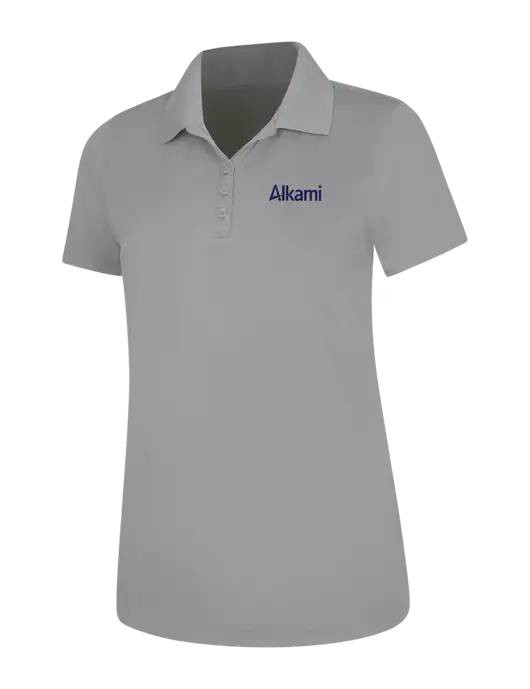 Light Grey Womens Dry Zone UV Mesh Polo w/Alkami Logo