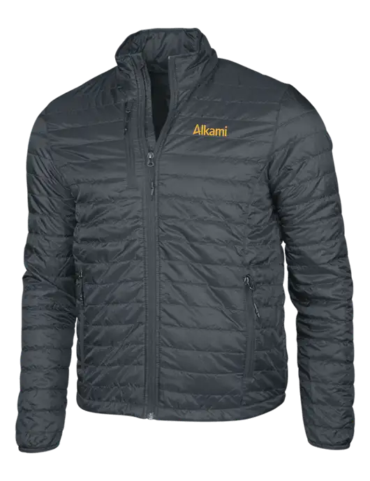 Dark Grey Puffy Packable Jacket w/Alkami Logo