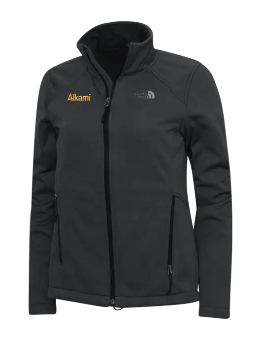 North Face Dark Grey Heather Womens Ridgewall Soft Shell Jacket w/Alkami Logo