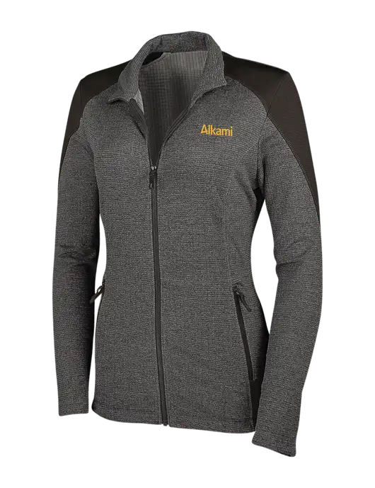 Medium Grey Heather Womens Grid Fleece Jacket w/Alkami Logo