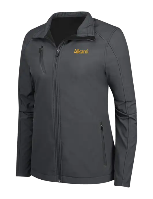 Dark Grey Womens Welded Softshell Jacket w/Alkami Logo