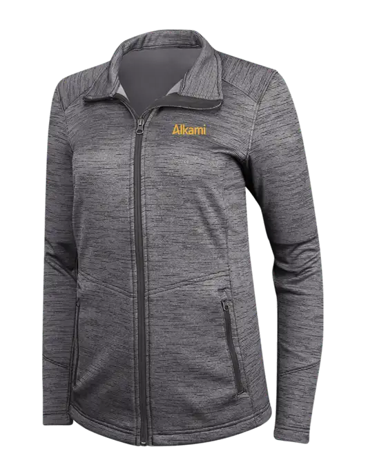 Womens Dark Grey Digi Stripe Fleece Jacket w/Alkami Logo