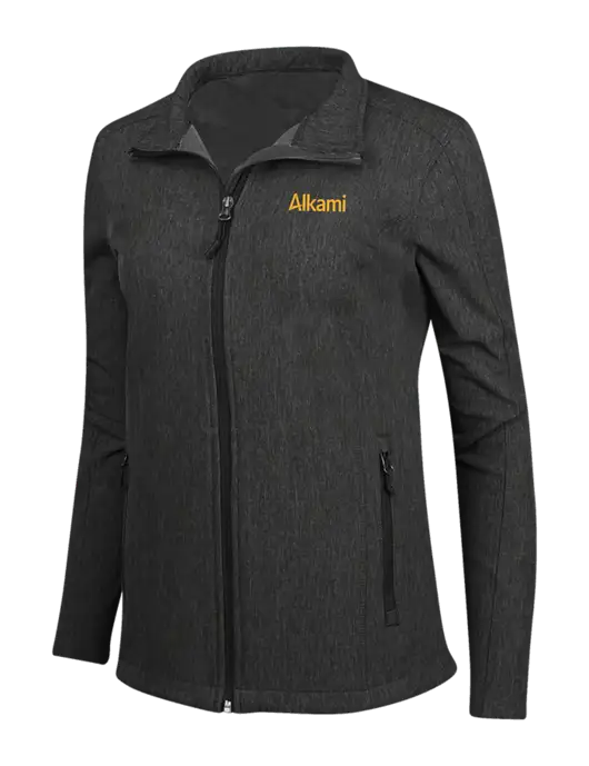 Black Charcoal Heather Womens Core Soft Shell Jacket w/Alkami Logo