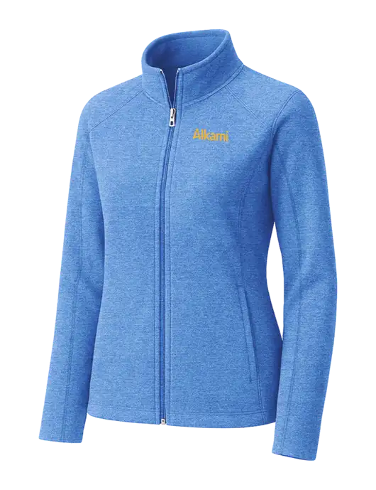 Light Royal Heather Womens Microfleece Full-Zip Jacket w/Alkami Logo