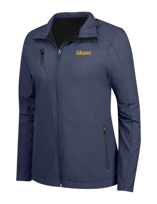 Navy Womens Welded Softshell Jacket w/Alkami Logo