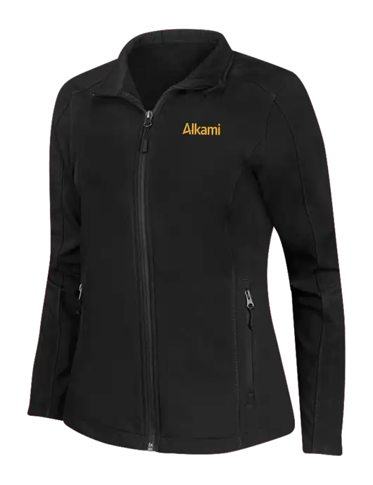 Black Womens Core Soft Shell Jacket w/Alkami Logo