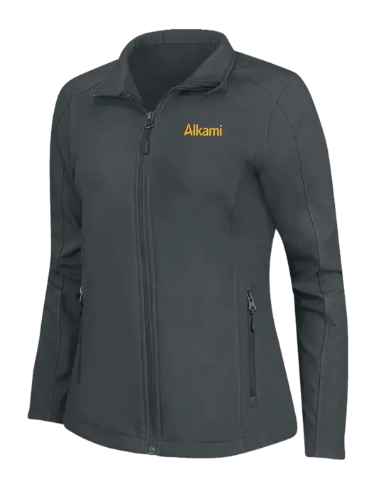 Charcoal Grey Womens Core Soft Shell Jacket w/Alkami Logo