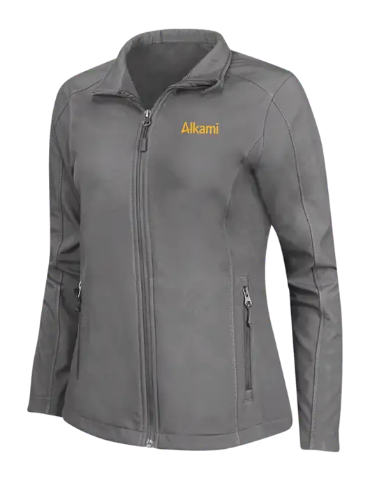 Medium Grey Womens Core Soft Shell Jacket w/Alkami Logo