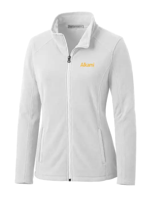 White Womens Microfleece Jacket w/Alkami Logo