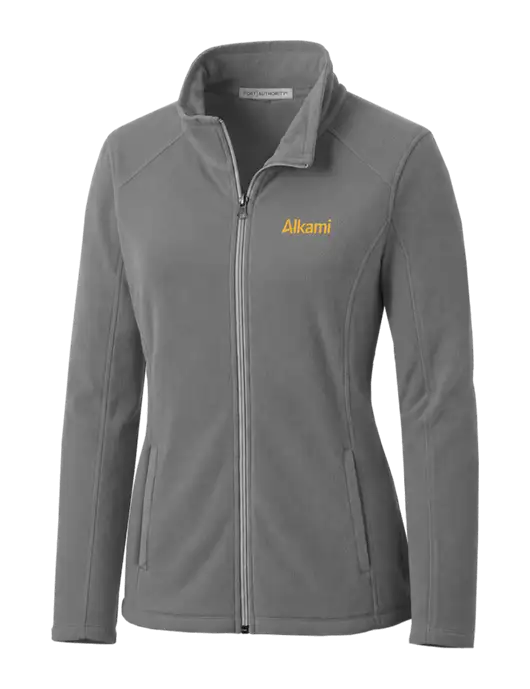 Medium Grey Womens Microfleece Jacket w/Alkami Logo