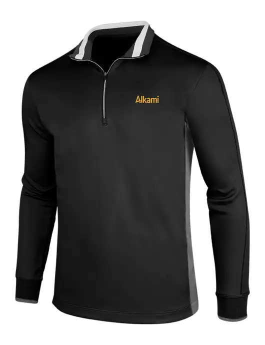 NIKE Black/Dark Grey/White Dry-Fit 1/2 Zip Cover-Up w/Alkami Logo