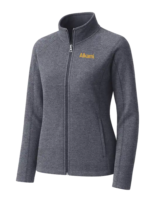 Light Navy Heather Womens Microfleece Full-Zip Jacket w/Alkami Logo