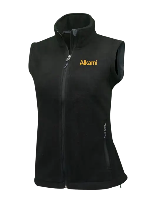Womens Black Fleece Vest w/Alkami Logo