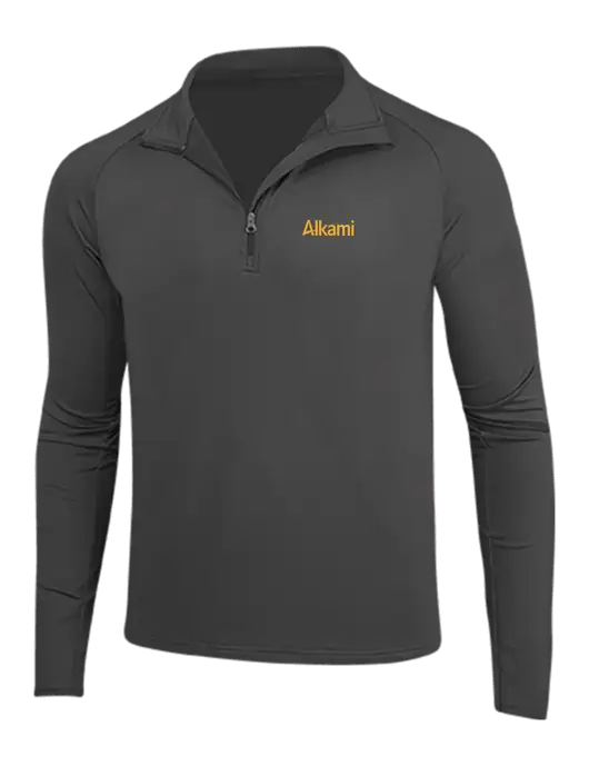 Charcoal Grey Sport Wick Stretch 1/4 Zip Pullover w/Alkami Logo