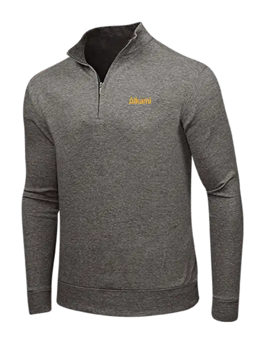 Charcoal Heather/Medium Heather Grey Interlock 1/4 Zip w/Alkami Logo