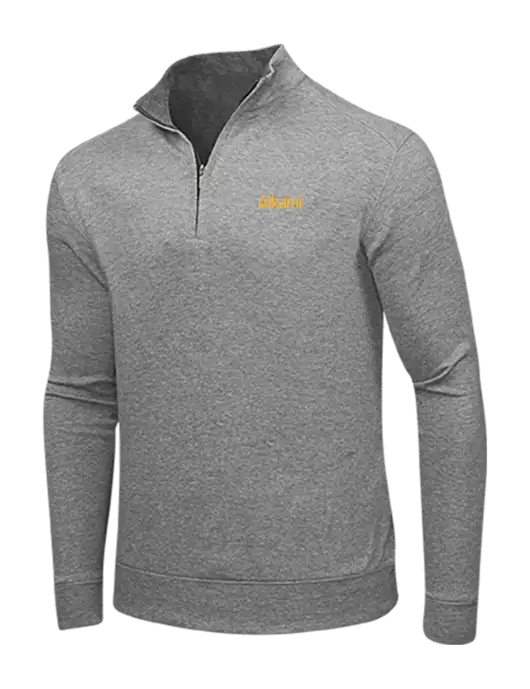 Medium Heather Grey/Charcoal Heather Interlock 1/4 Zip w/Alkami Logo