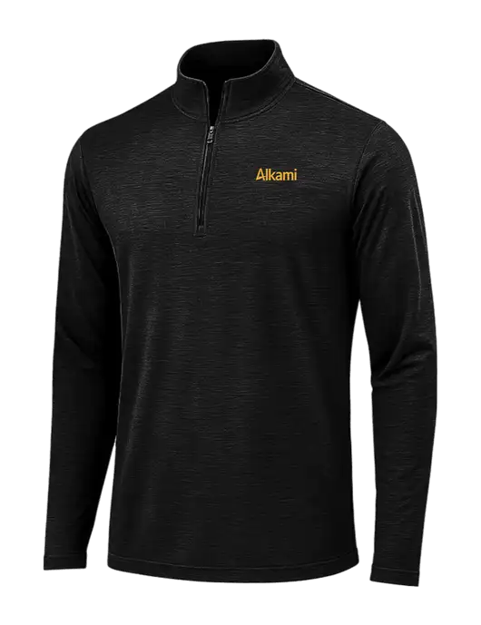 Black Triad Solid Posicharge Tri-Blend Wicking 1/4 Zip Pullover w/Alkami Logo