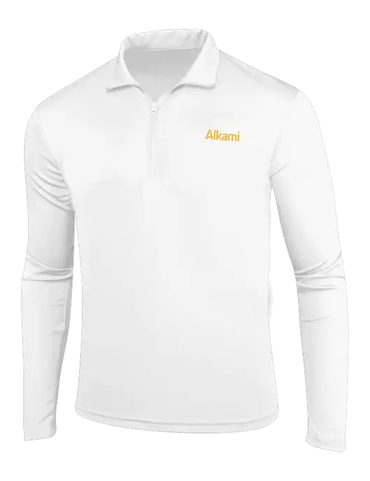White PosiCharge Competitor 1/4 Zip Pullover w/Alkami Logo