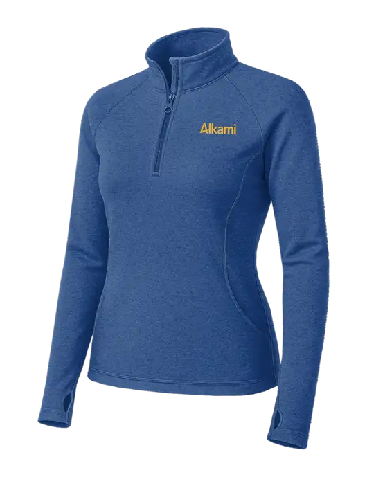 Royal Heather Womens Sport Wick Stretch 1/4 Zip Pullover w/Alkami Logo