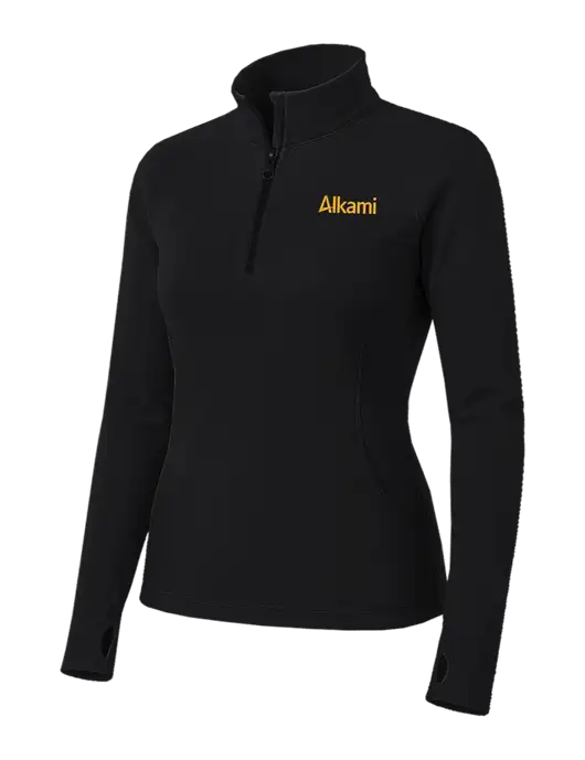 Womens Black Sport Wick Stretch 1/4 Zip Pullover w/Alkami Logo