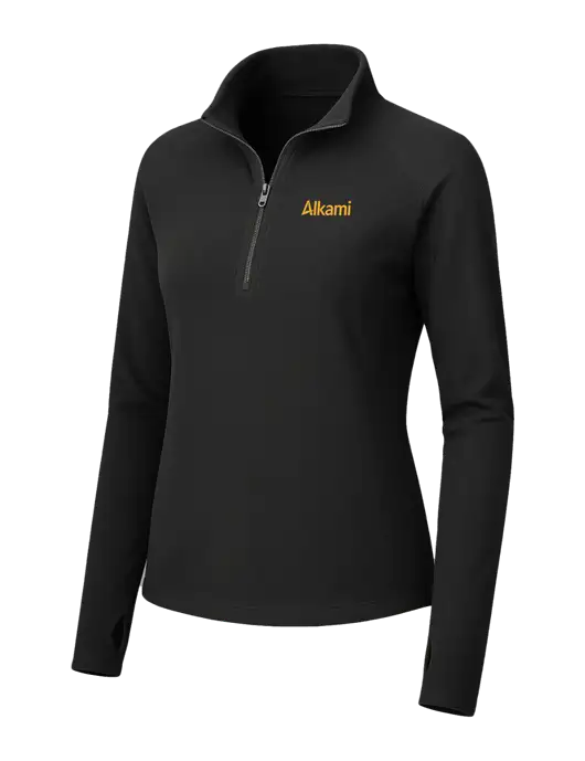 Womens Black Microfleece 1/2 Zip Pullover w/Alkami Logo