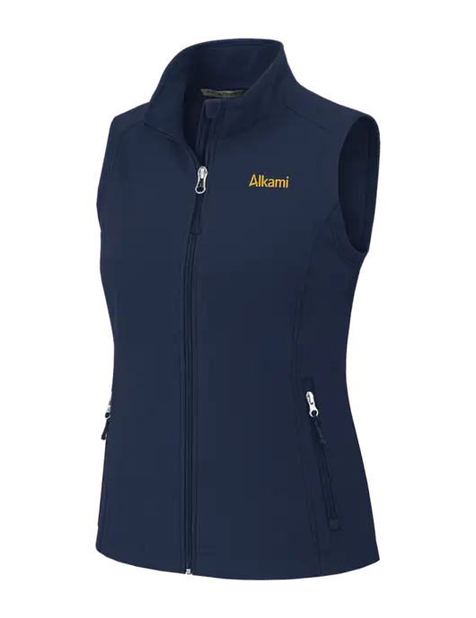 Navy Womens Core Soft Shell Vest w/Alkami Logo