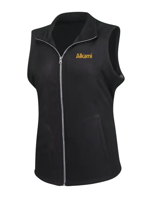 Black Womens Microfleece Vest w/Alkami Logo