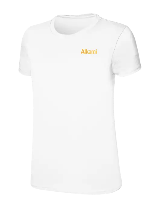 Womens Ring Spun White 4.5 oz T-Shirt w/Alkami Logo