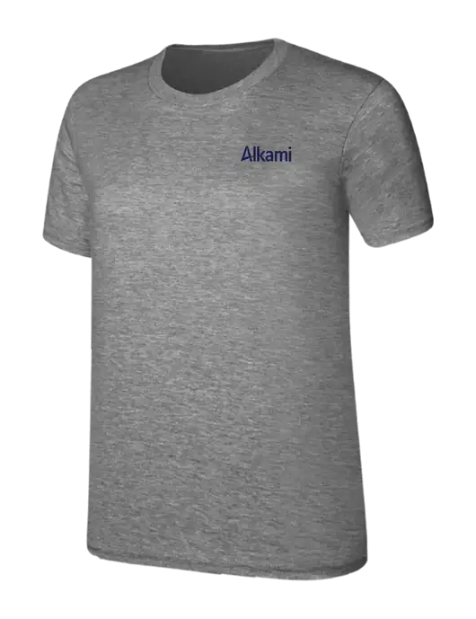 Womens Ring Spun Light Grey Heather 4.5 oz T-Shirt w/Alkami Logo