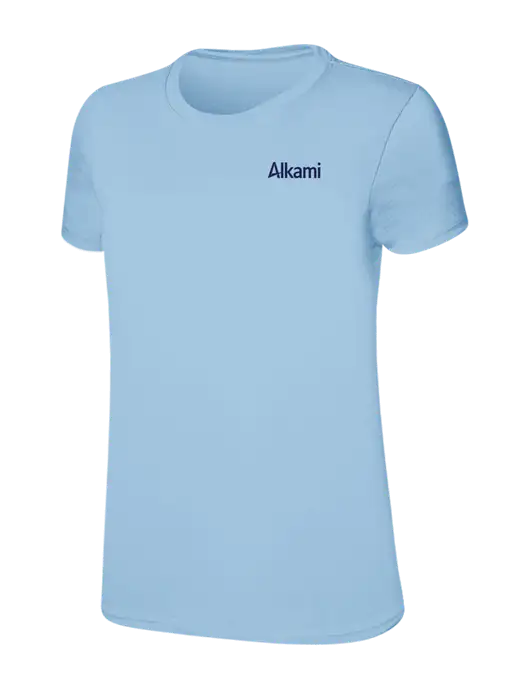 Womens Ring Spun Light Blue 4.5 oz T-Shirt w/Alkami Logo