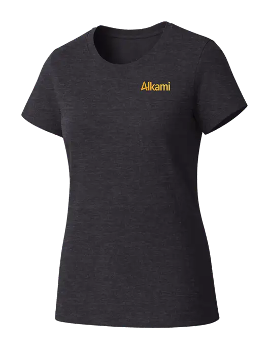 Womens Seriously Soft Heathered Charcoal T-Shirt w/Alkami Logo